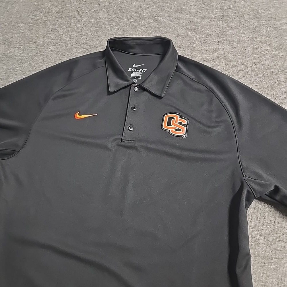 Nike Dri Fit Oregon State Beavers Polo Men's Large Black OSU Coaches Sideline
